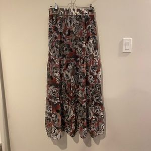 Mauve floral maxi skirt